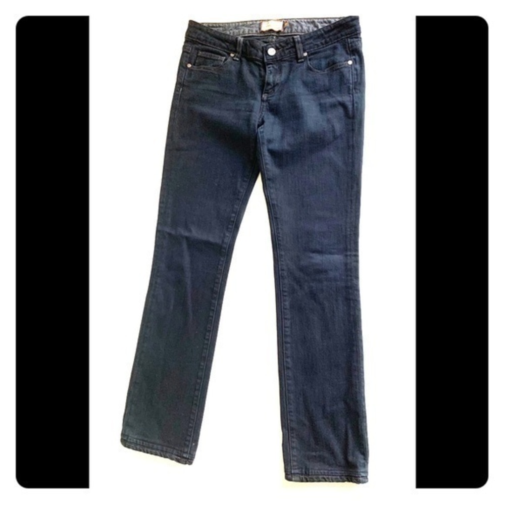 Paige super dark wash straight leg jeans. Size 28
